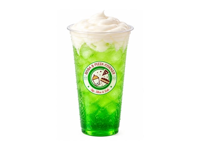 Green Apple Splash With Cloud.