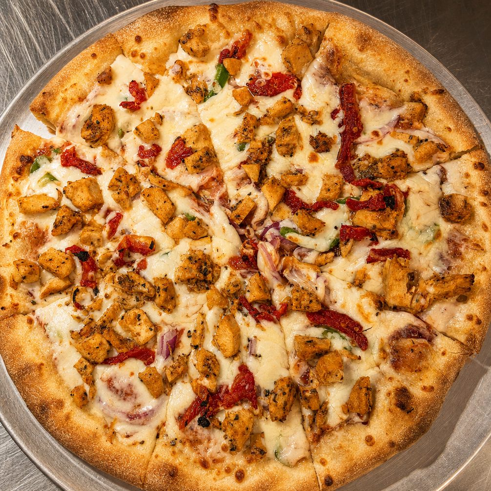 Grilled Chicken Pizza.